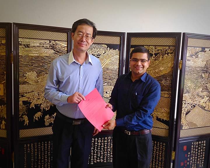 NCA President with Mr. Zhang Bin, the Cultural Chief of Chinese Embassy in Kathmandu, Nepal